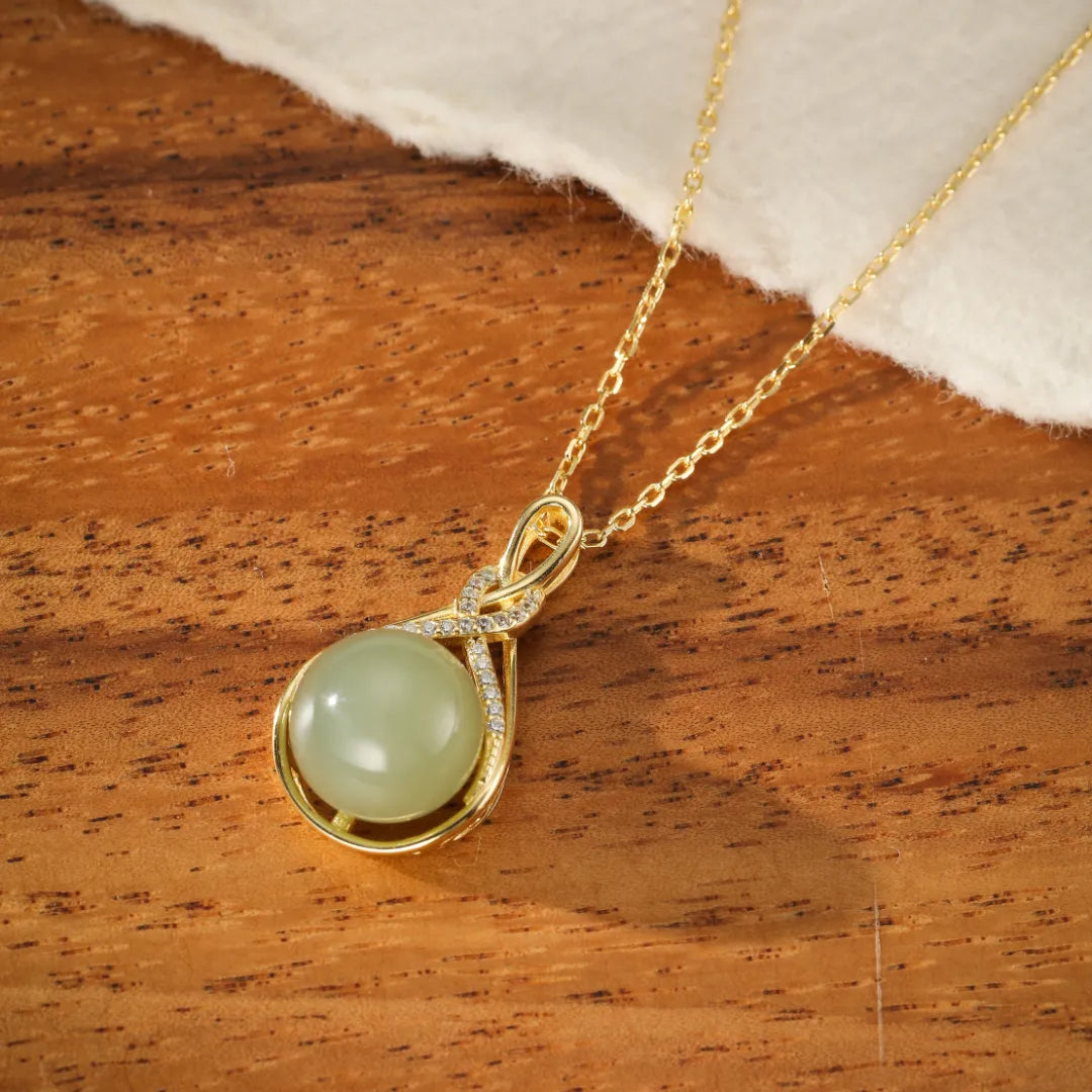 Collier Jade "Beauté Éternelle" Argent Doré Or