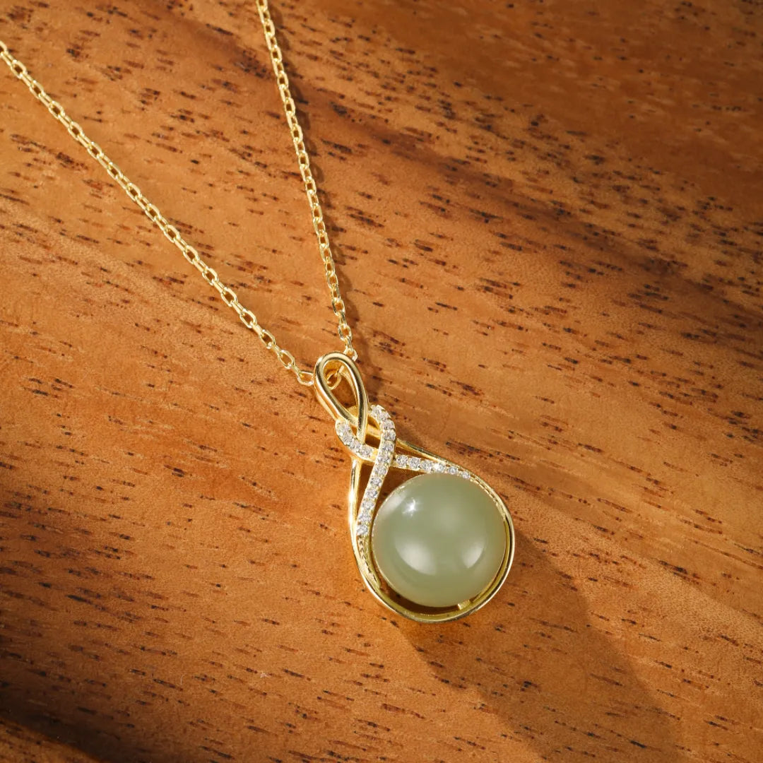 Collier Jade "Beauté Éternelle" Argent Doré Or
