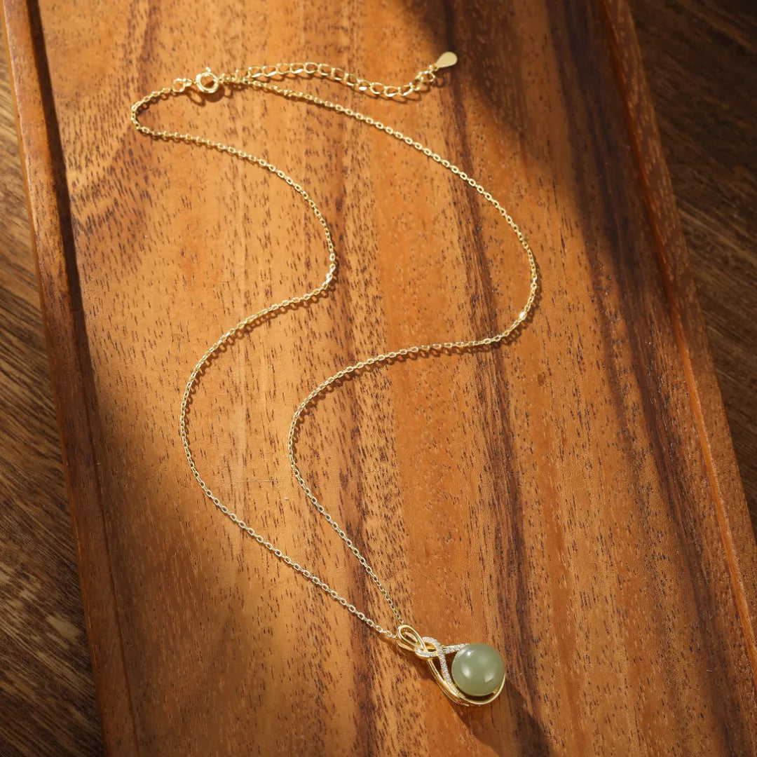 Collier Jade "Beauté Éternelle" Argent Doré Or