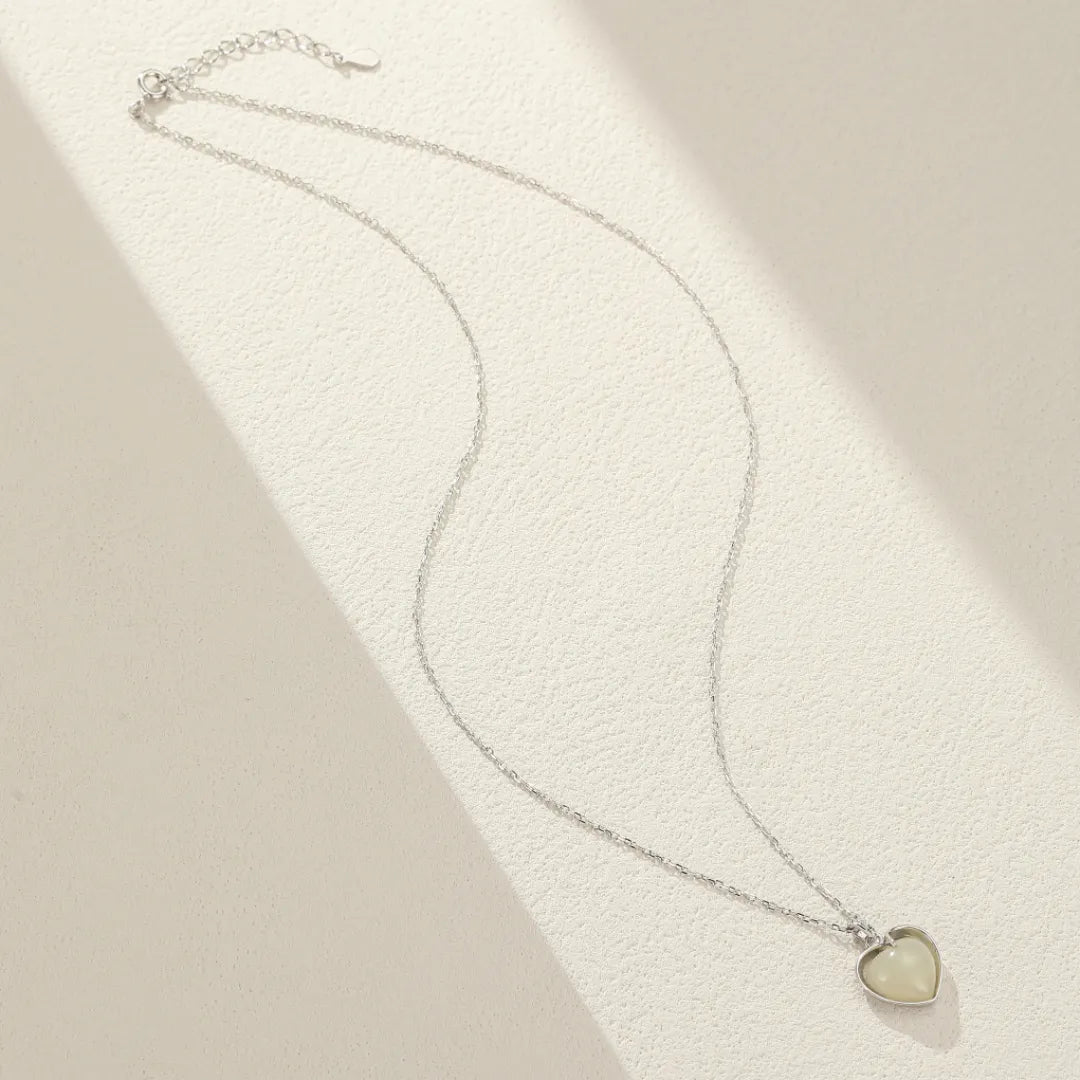 Collar Jade "Corazón Dulce" Plata