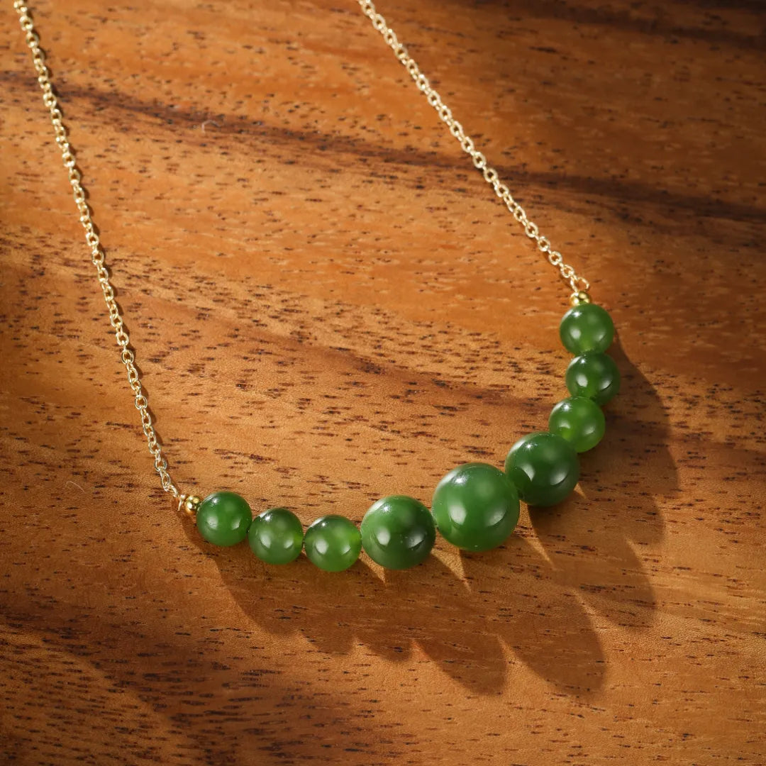 Collier Jade "Joie Éternelle" Doré Or