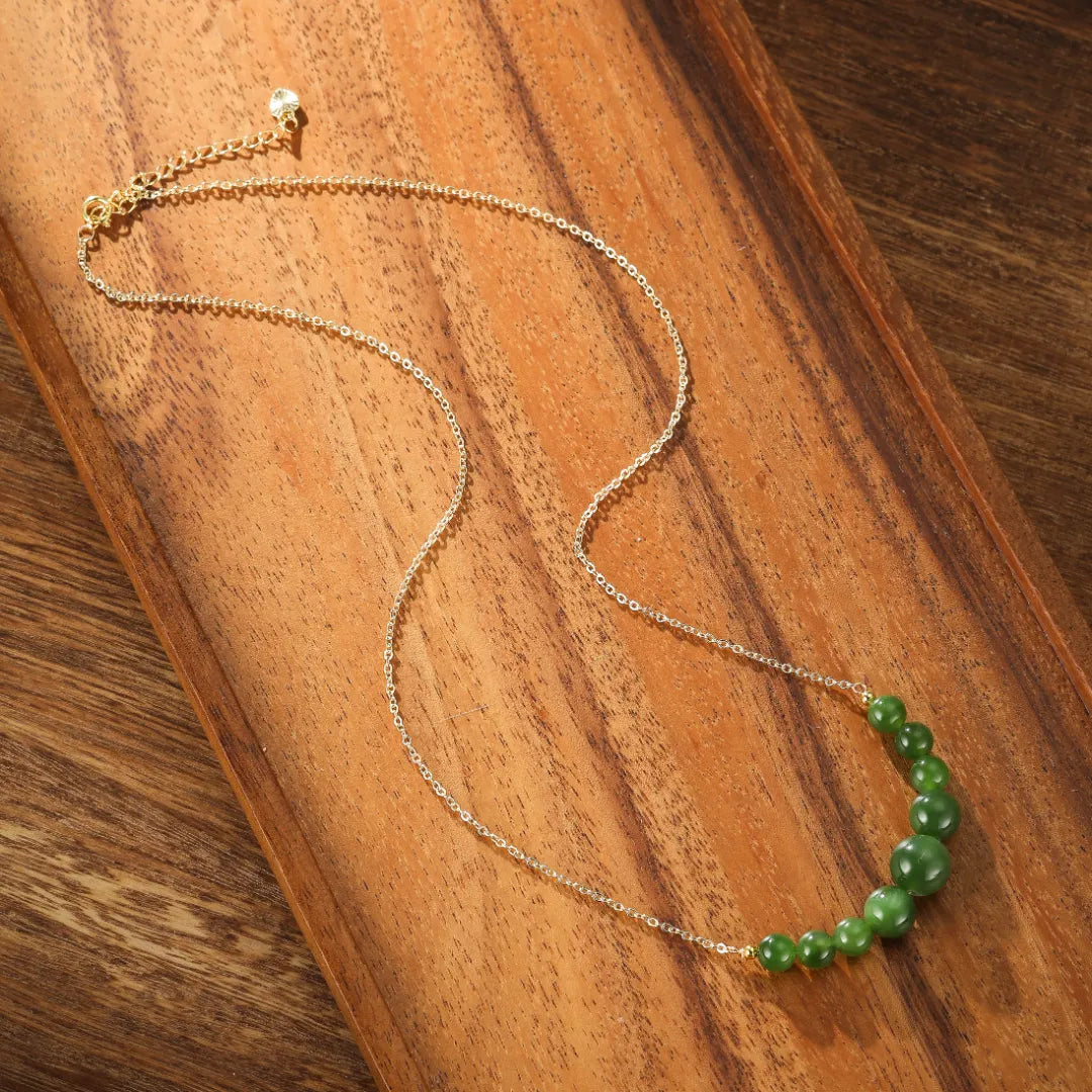 Collier Jade "Joie Éternelle" Doré Or