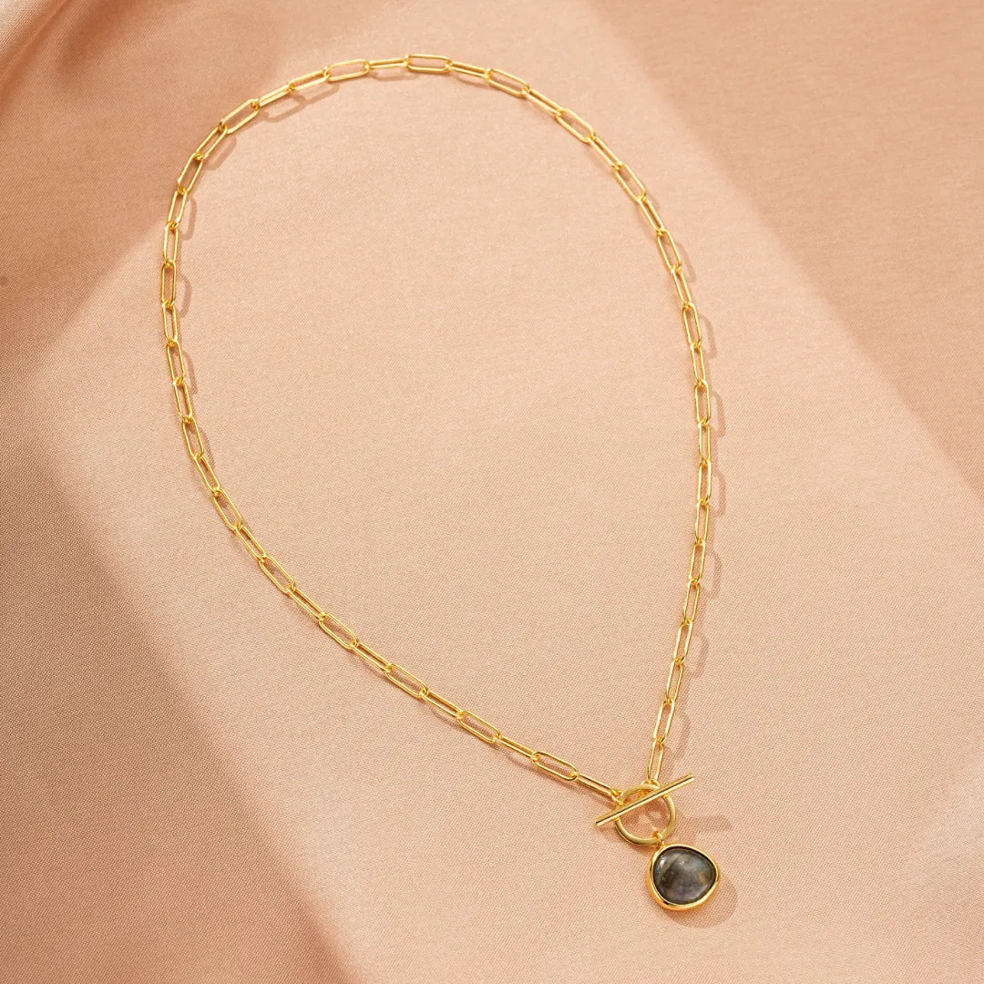 Labradorit Halskette "Rohes Eleganz" Silber