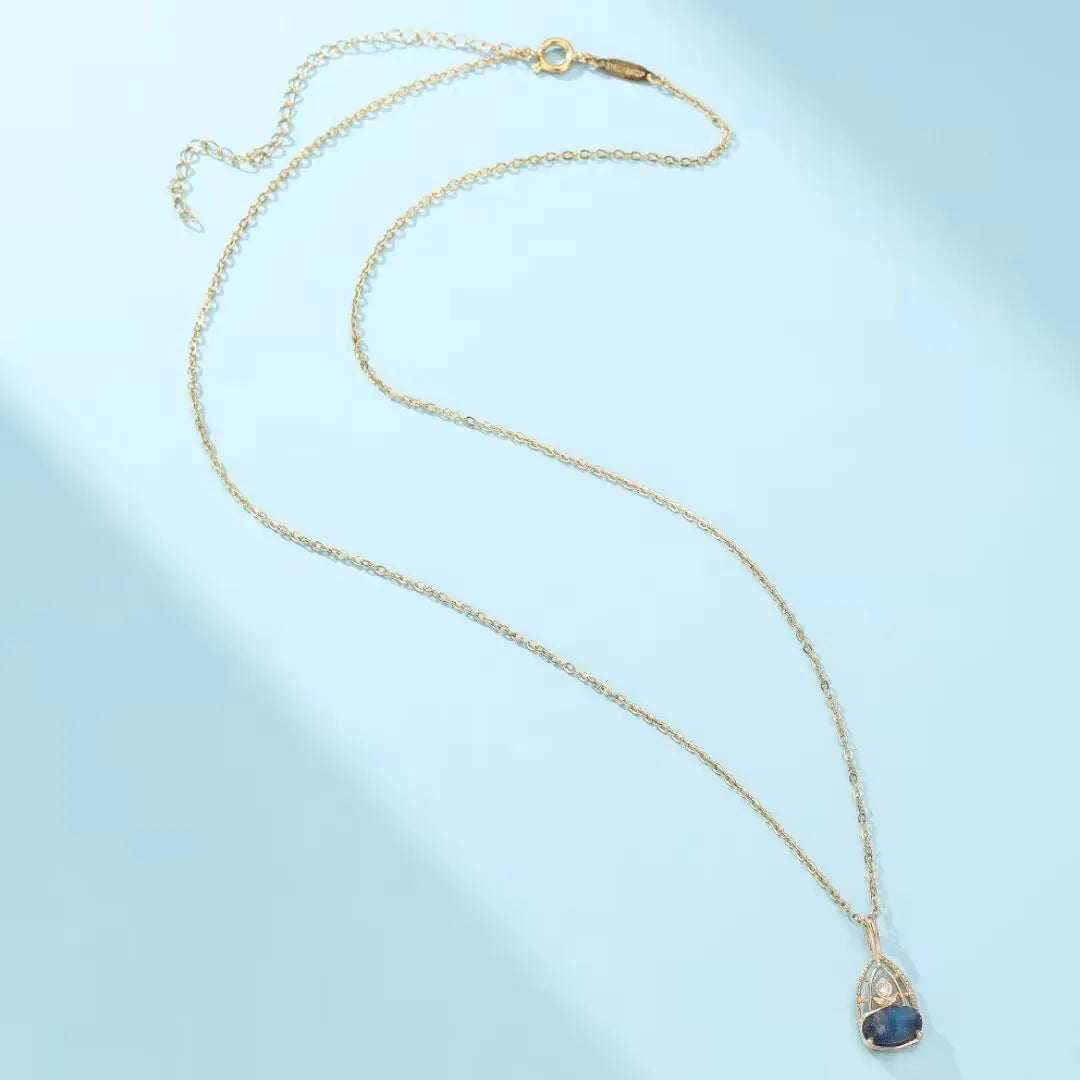 Collar de Labradorita y Lapislázuli "Sueño Astral" Plata Dorada