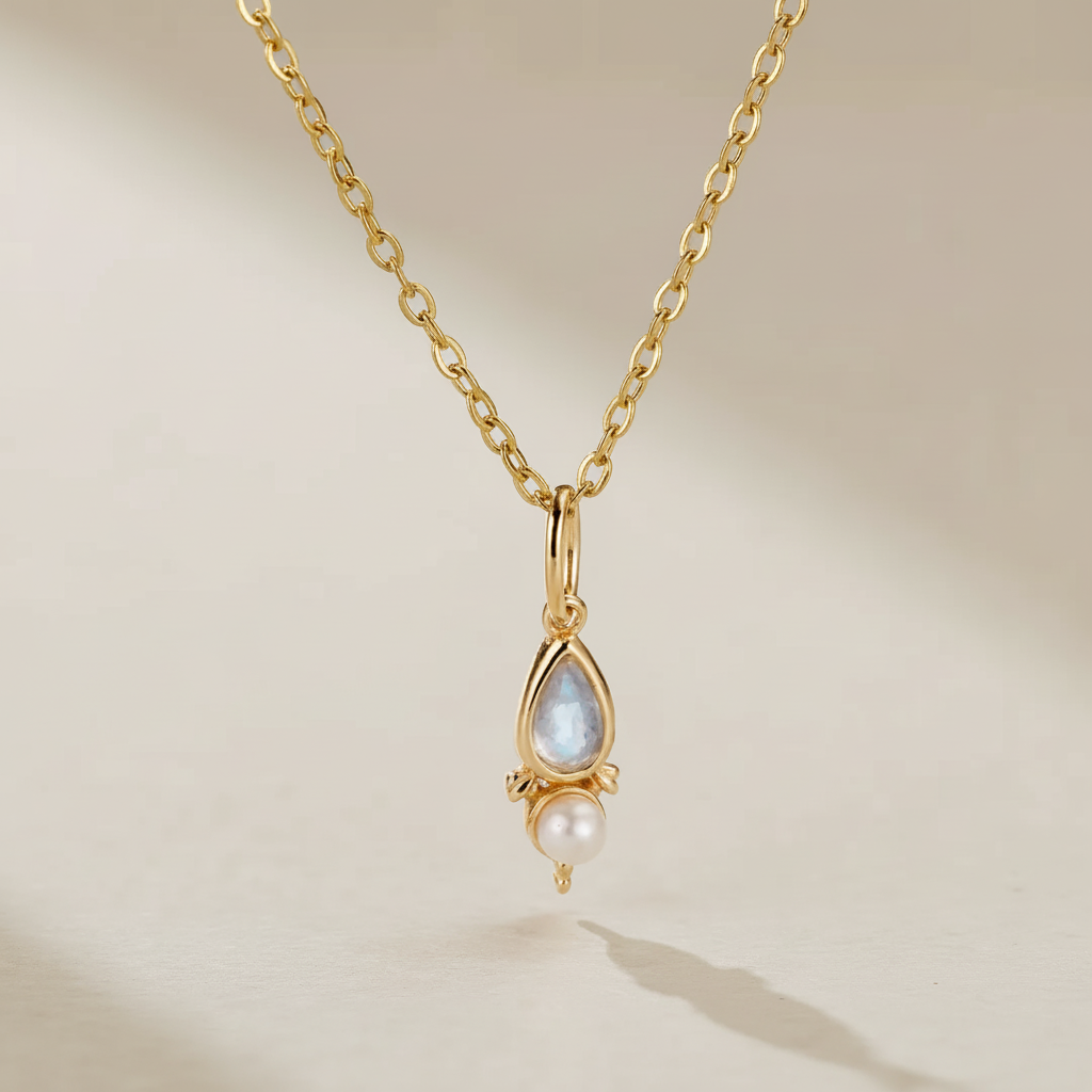 Collar Labradorita "Belleza Atlantis" Plata Dorada Oro