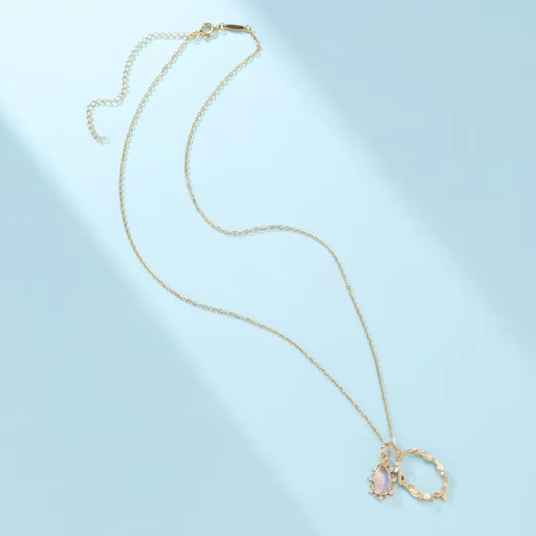 Collar Labradorita y Perla "Esencia Celestial" Plata Dorada Oro