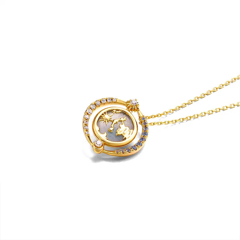 Collier Labradorite – Éclat Céleste, Argent Plaqué Or