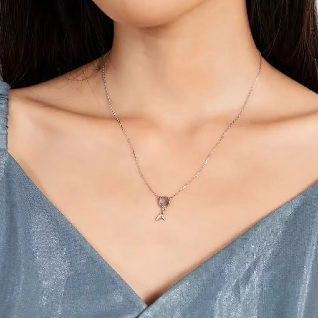 Collier Labradorite "Sirène Magique" Argent