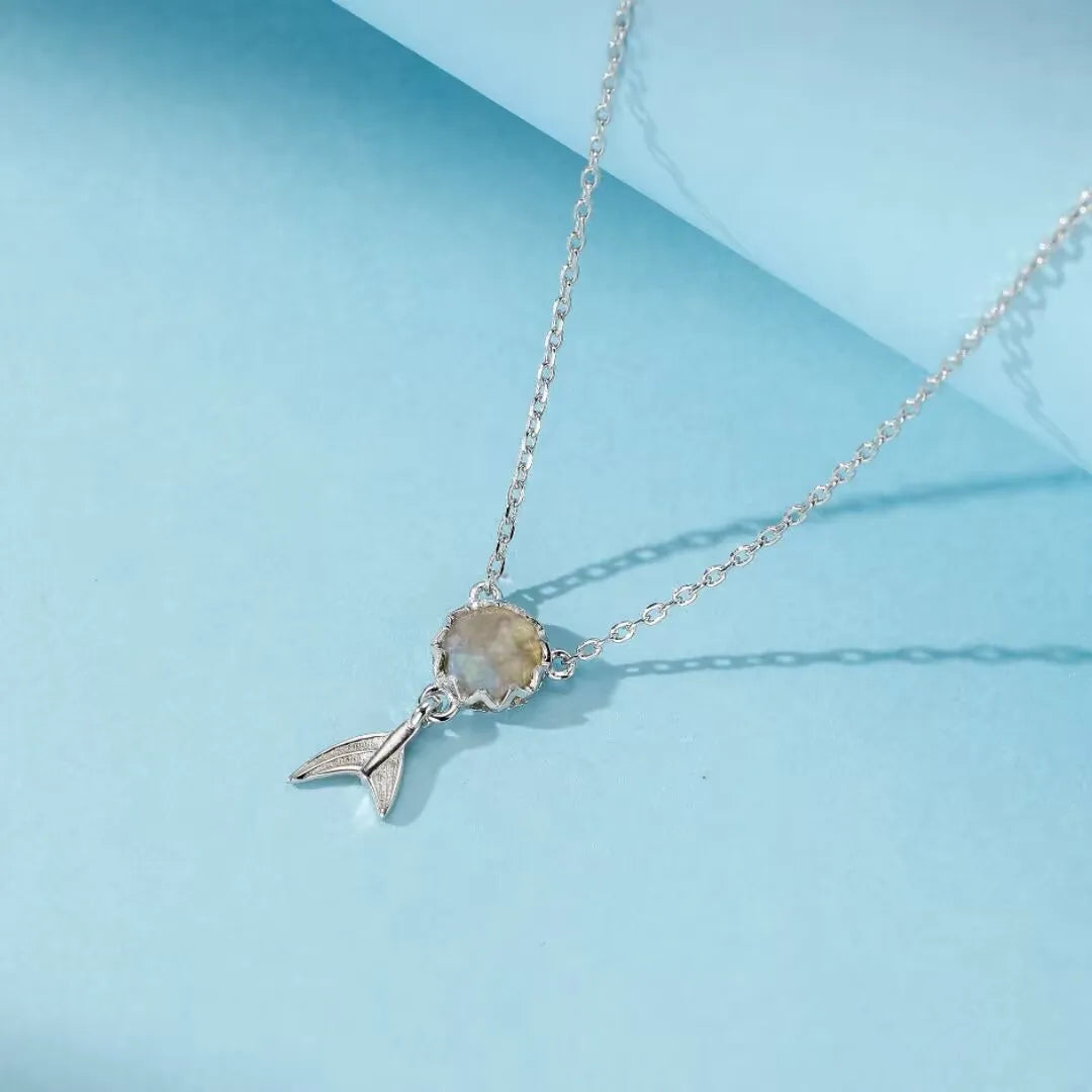 Collier Labradorite "Sirène Magique" Argent