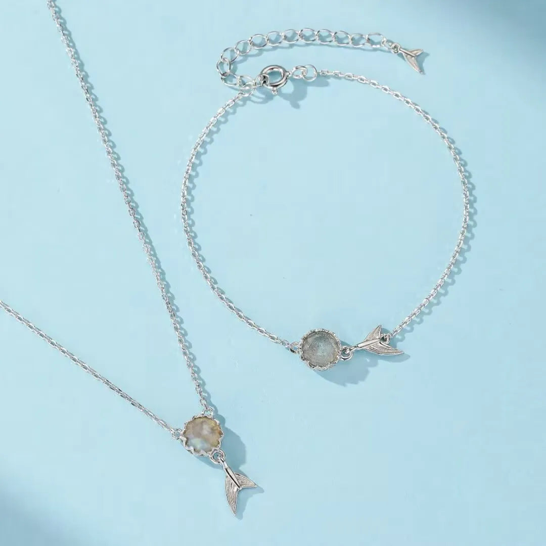 Collier Labradorite "Sirène Magique" Argent