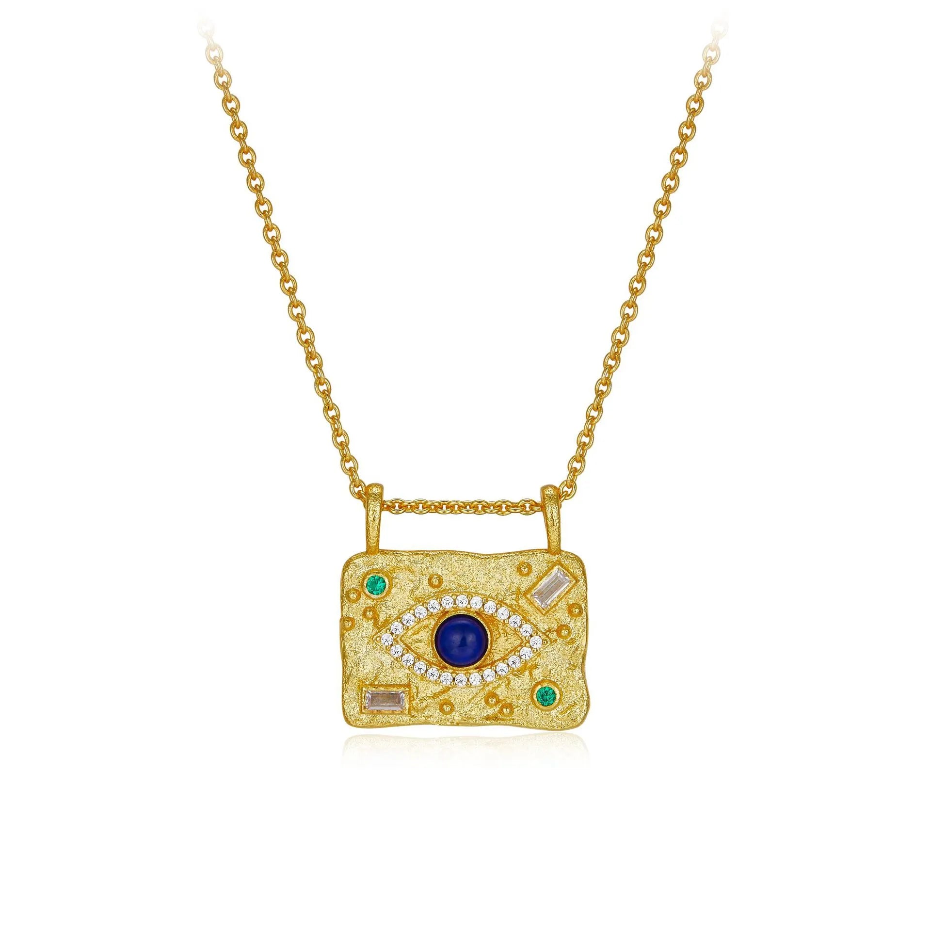 Collier Lapis Lazuli "Œil du Ciel" Argent Doré Or