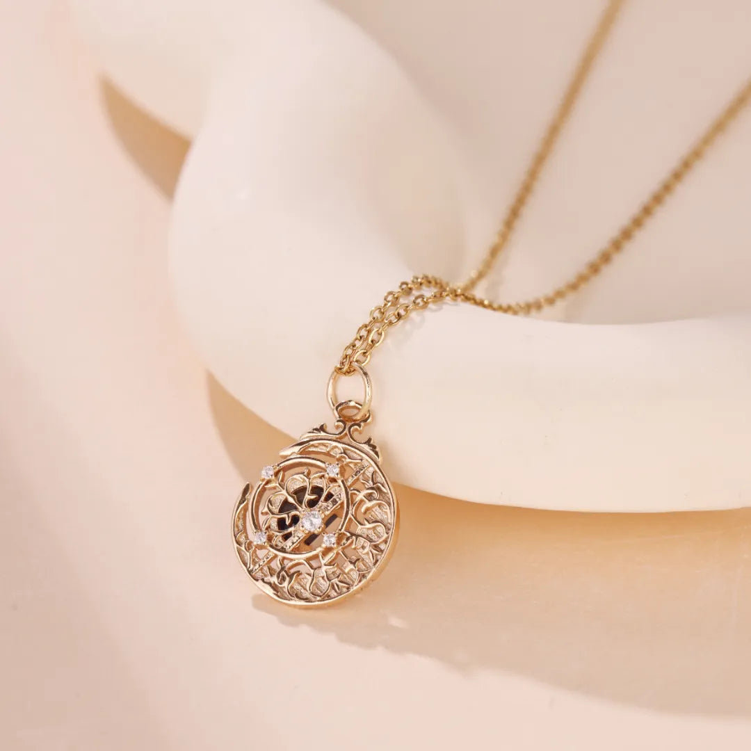 Collier Lapis Lazuli "Belle Lune" Argent Doré Or