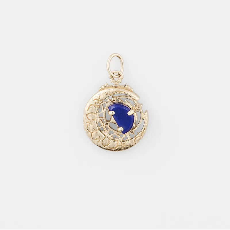 Collier Lapis Lazuli "Belle Lune" Argent Doré Or