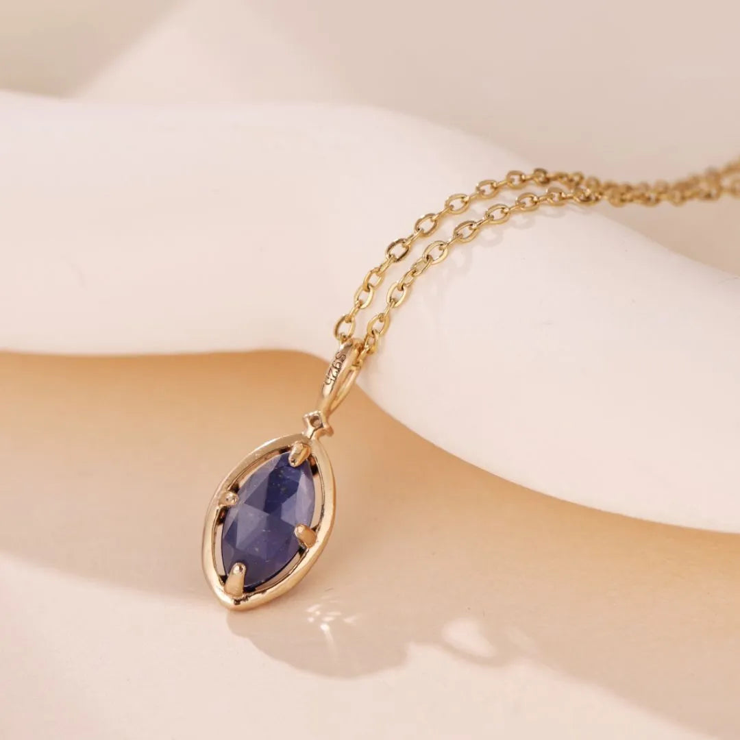 Collier Lapis Lazuli et Quartz Clair "Sérénité Marine" Argent Doré Or