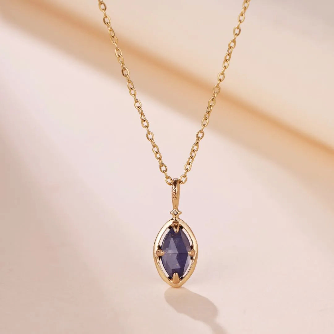 Collier Lapis Lazuli et Quartz Clair "Sérénité Marine" Argent Doré Or