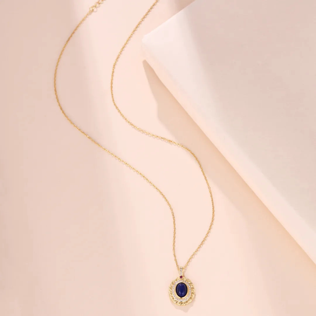 Collier Lapis Lazuli "Splendeur Céleste" Argent Doré Or