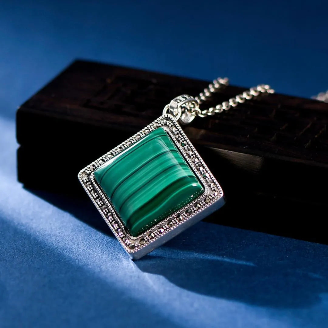 Collier Malachite "Verdure Elégante" Argent 925