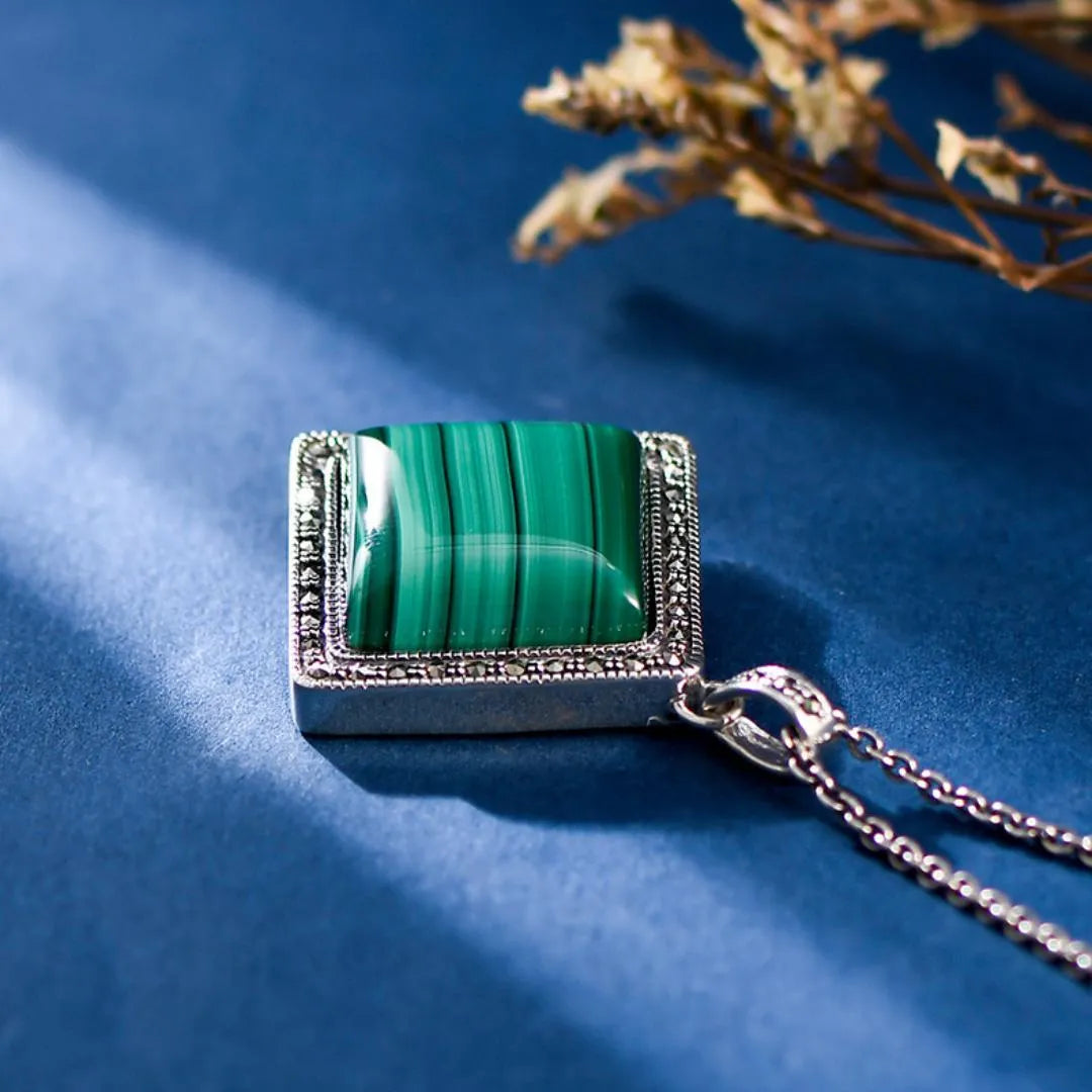 Collier Malachite "Verdure Elégante" Argent 925
