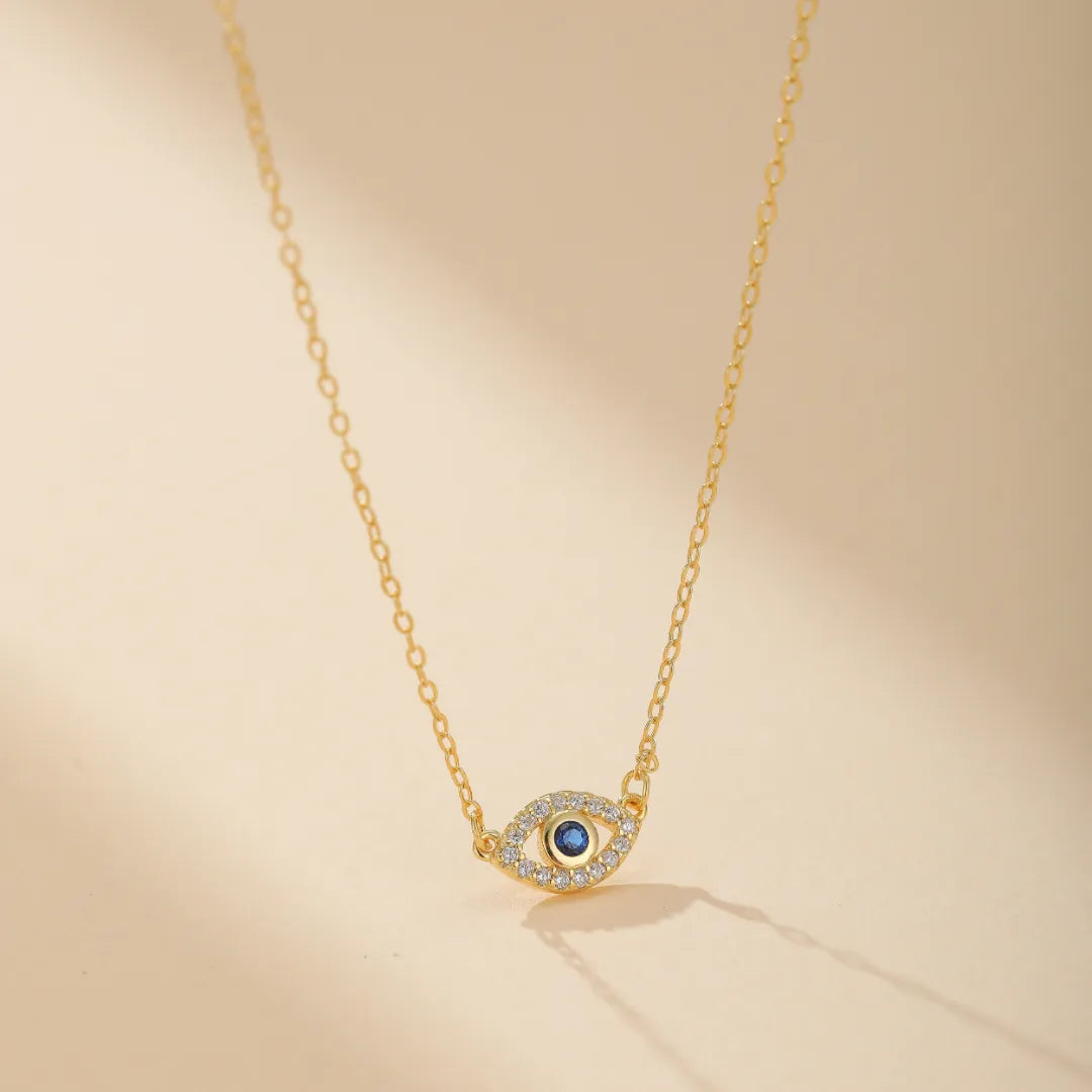 Collier Mauvais Œil "Gardien d'Or" Argent Doré Or