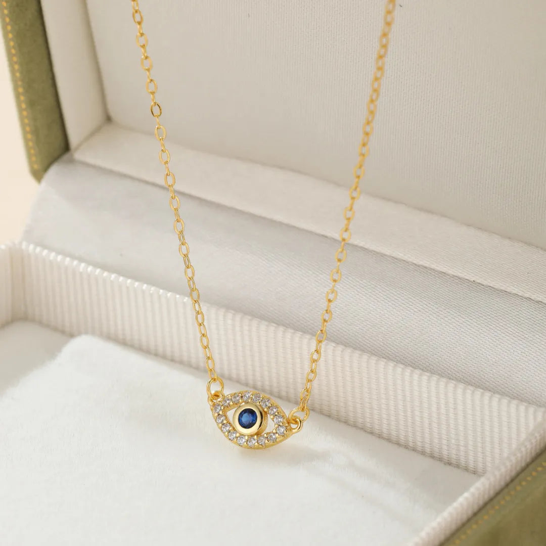 Collier Mauvais Œil "Gardien d'Or" Argent Doré Or