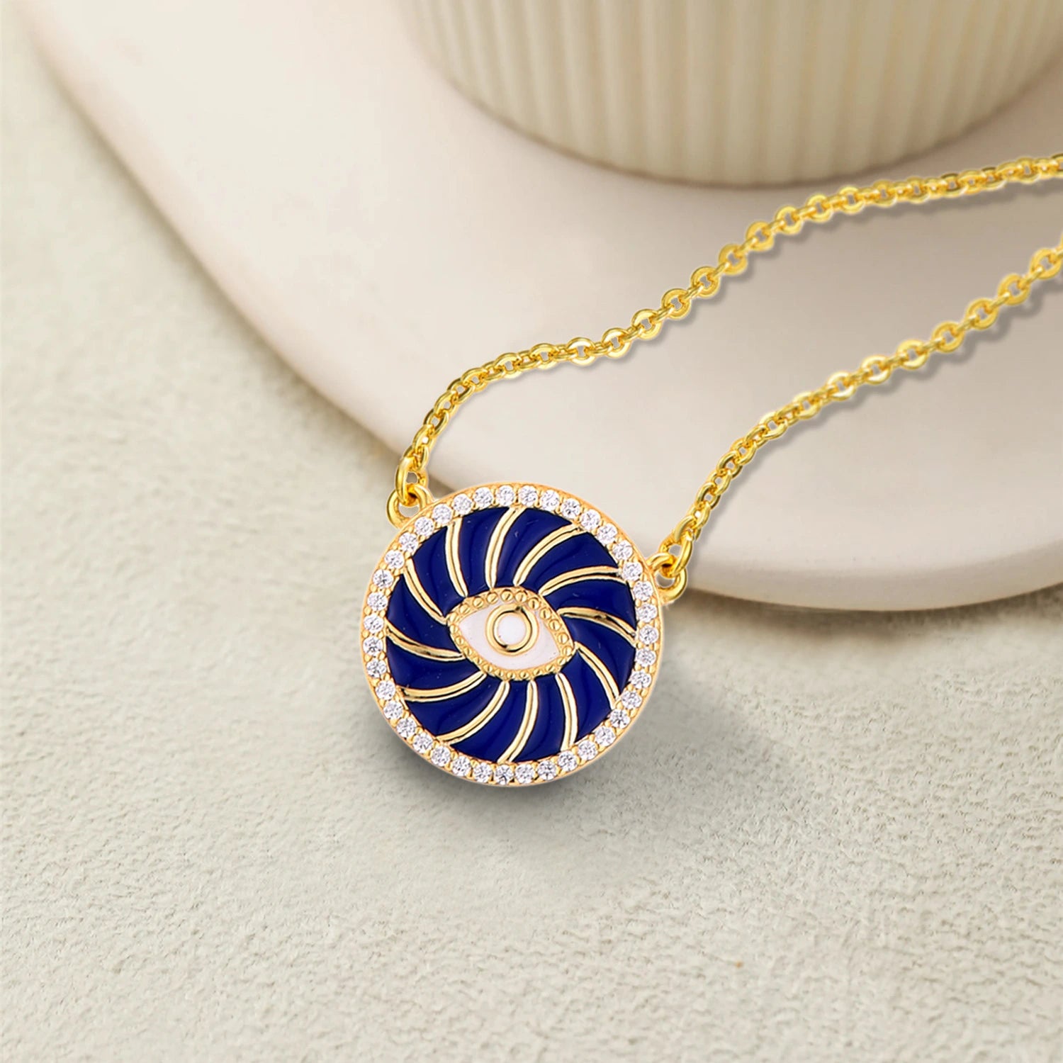 Collier Mauvais Œil "Tourbillon Protecteur" Argent