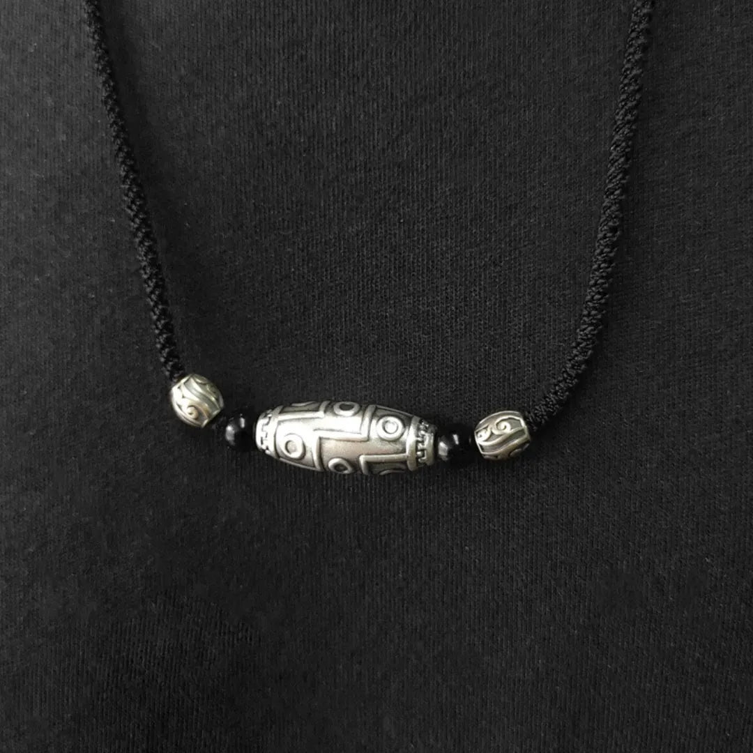 Collar Obsidiana "Poder Místico" Plata