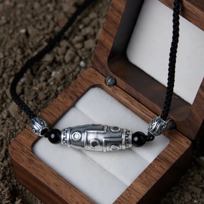 Collar Obsidiana "Poder Místico" Plata