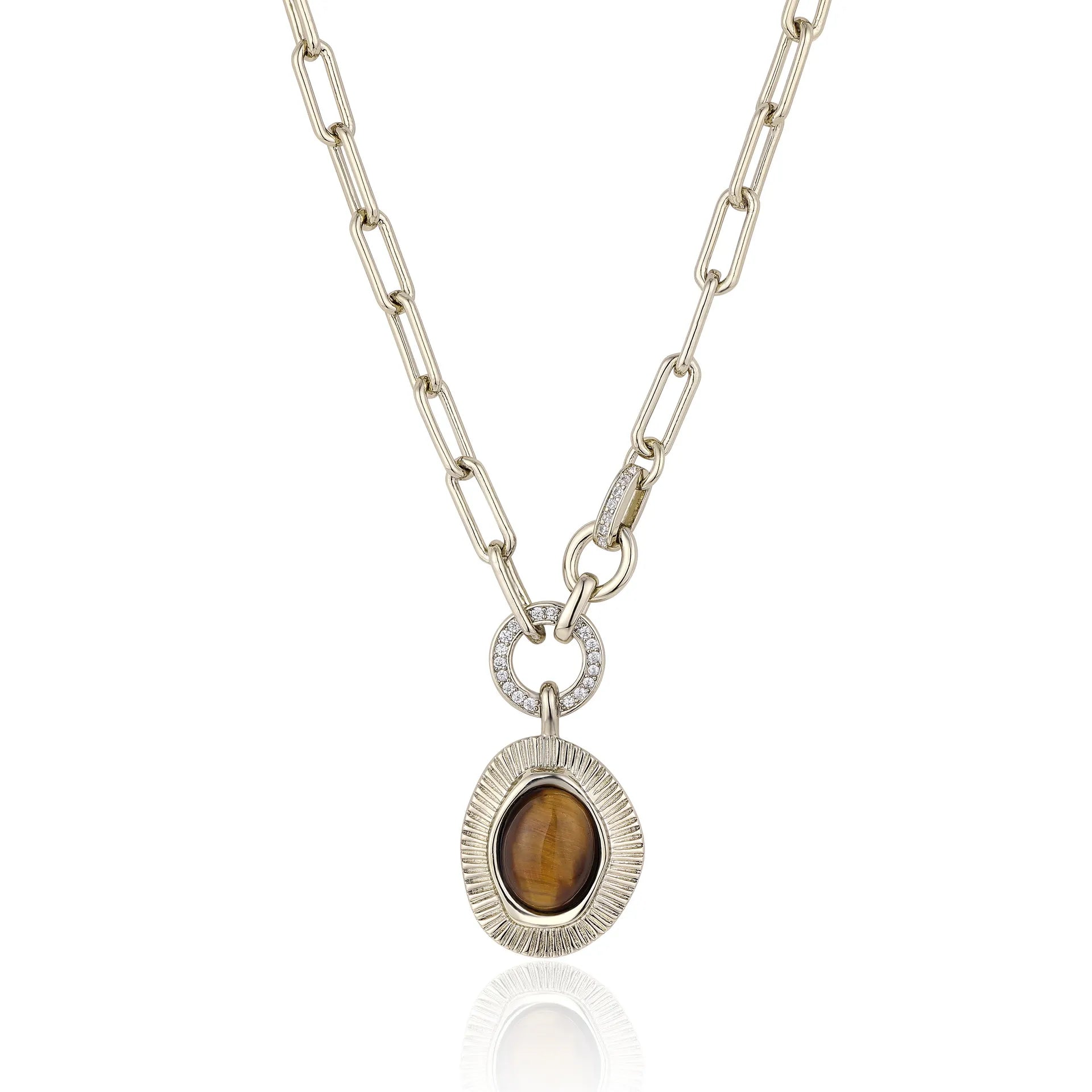 Collier Œil de Tigre "Belle Harmonie" Doré Or
