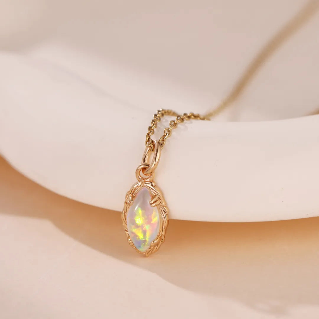 Collier Opale "Aura Envoûtante" Argent Doré Or