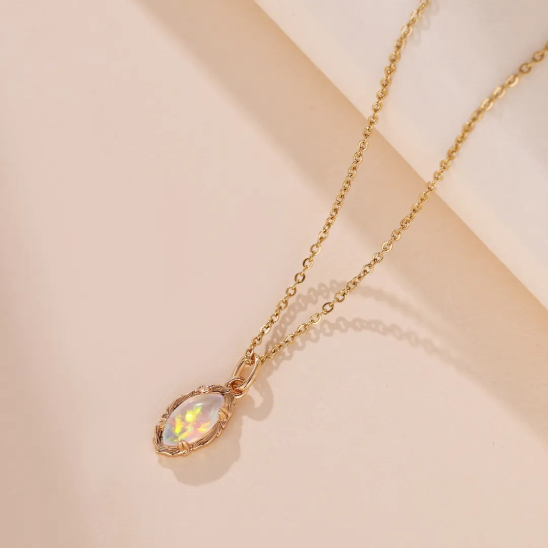 Collier Opale "Aura Envoûtante" Argent Doré Or