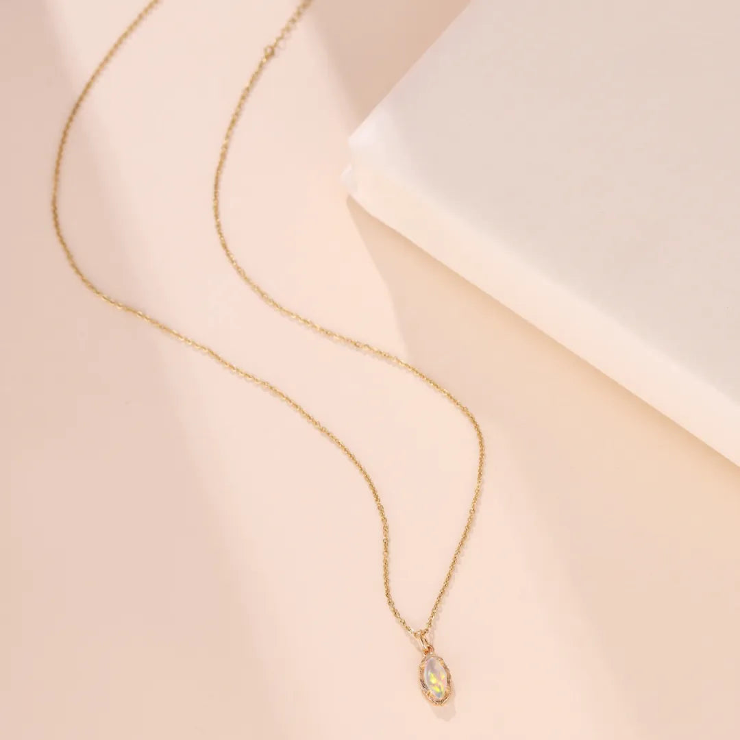 Collier Opale "Aura Envoûtante" Argent Doré Or