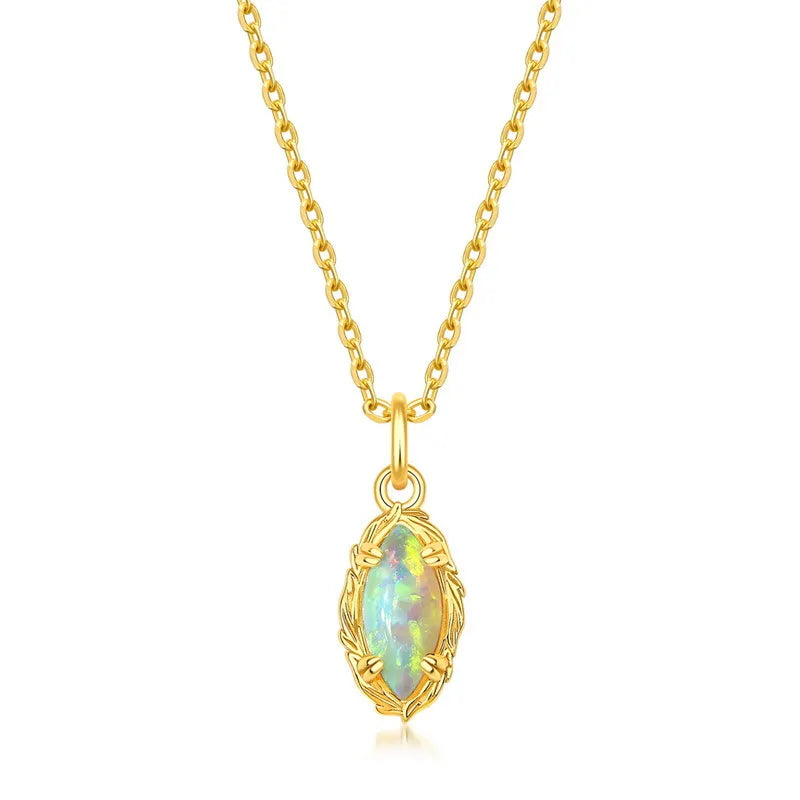 Collier Opale "Aura Envoûtante" Argent Doré Or