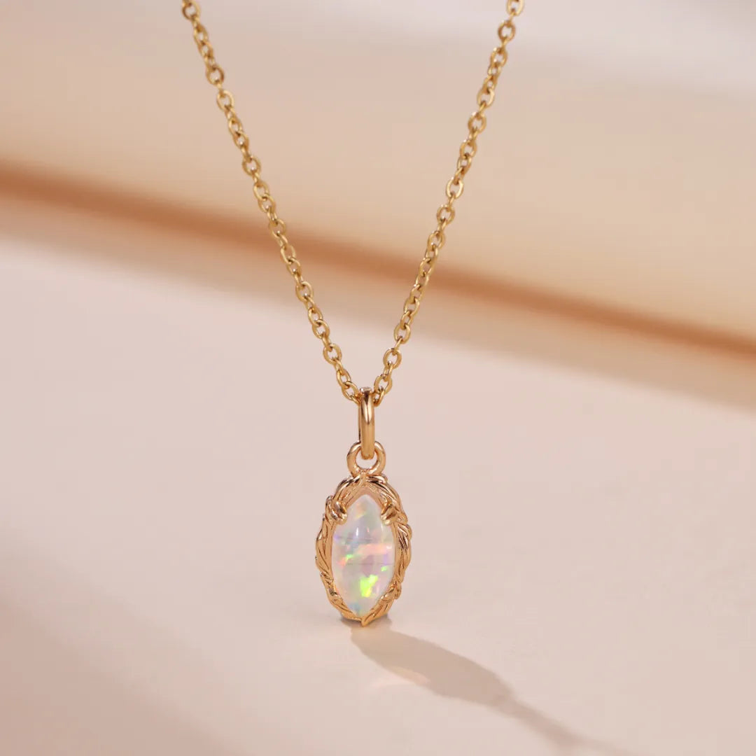 Collier Opale "Aura Envoûtante" Argent Doré Or