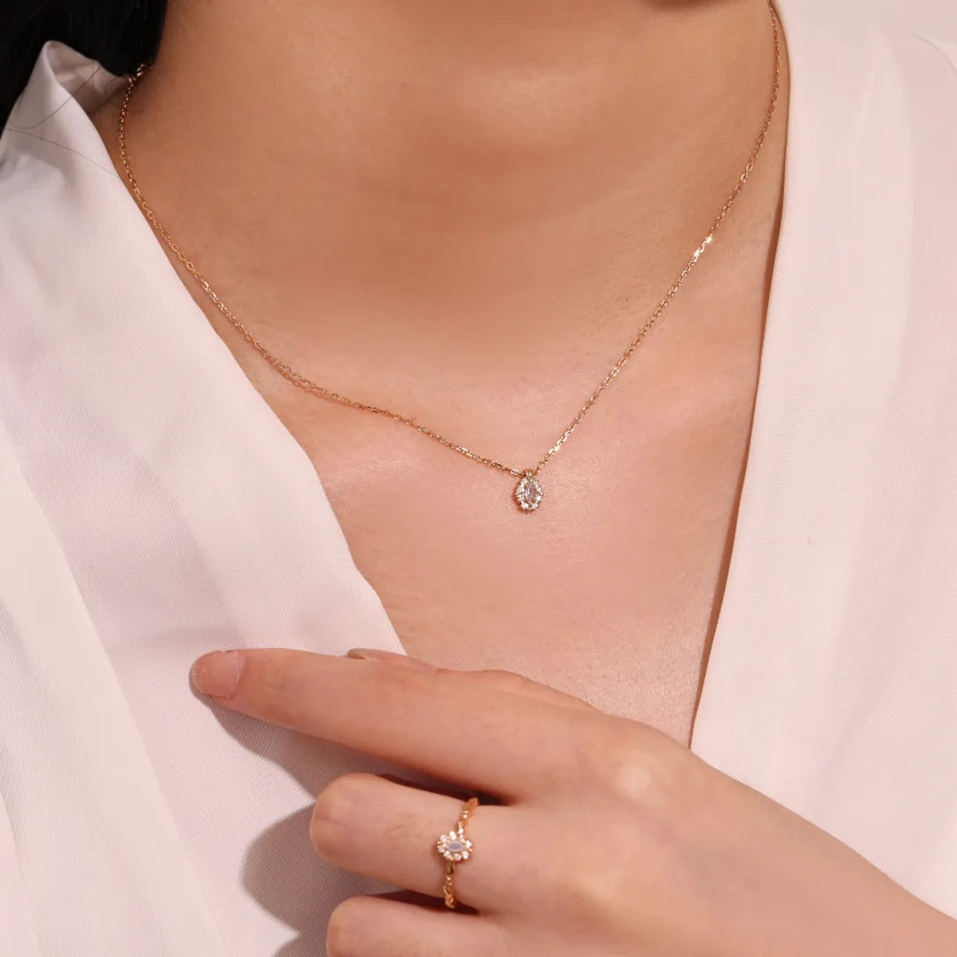 Collier Opale "Pureté Céleste" Argent Doré Or