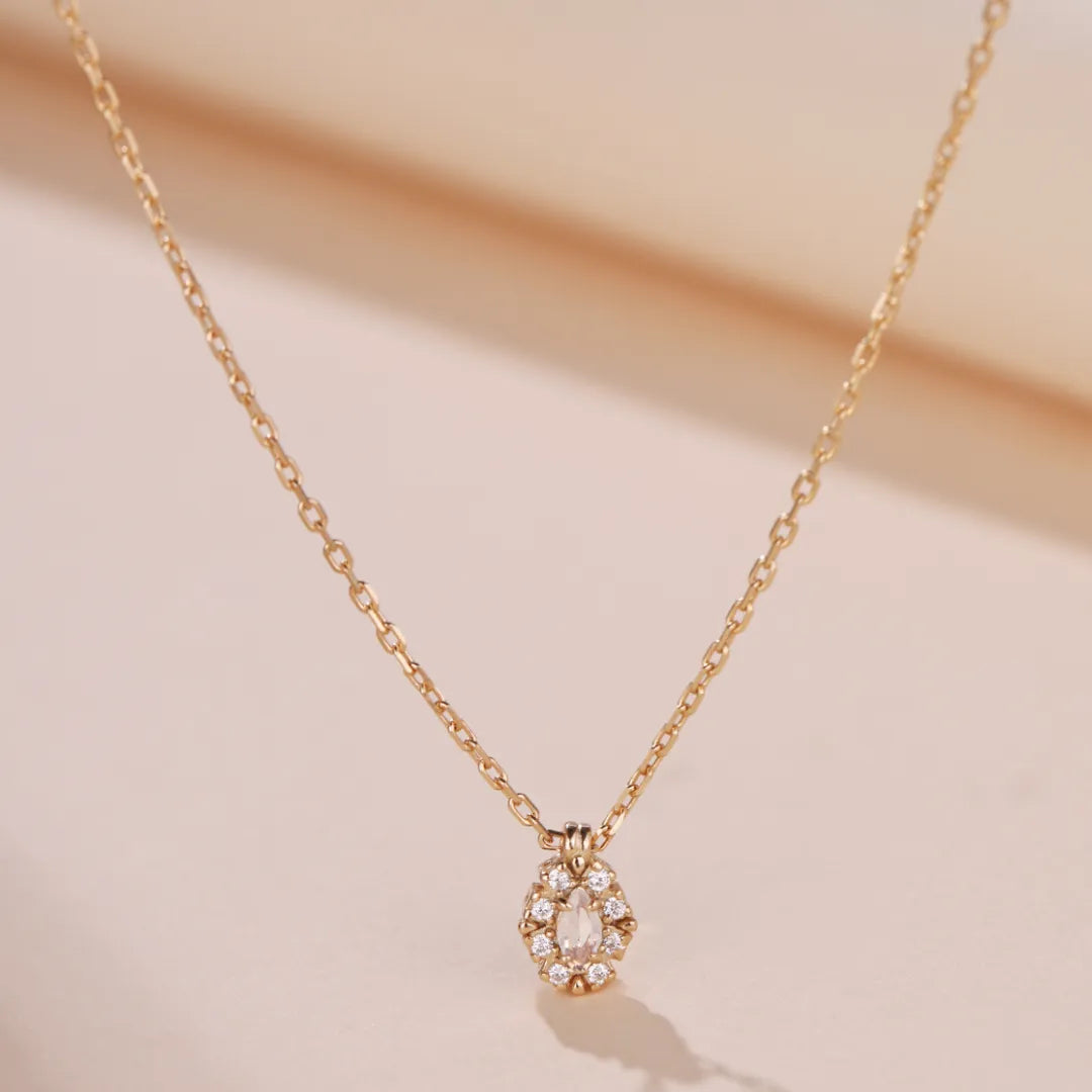 Collier Opale "Pureté Céleste" Argent Doré Or