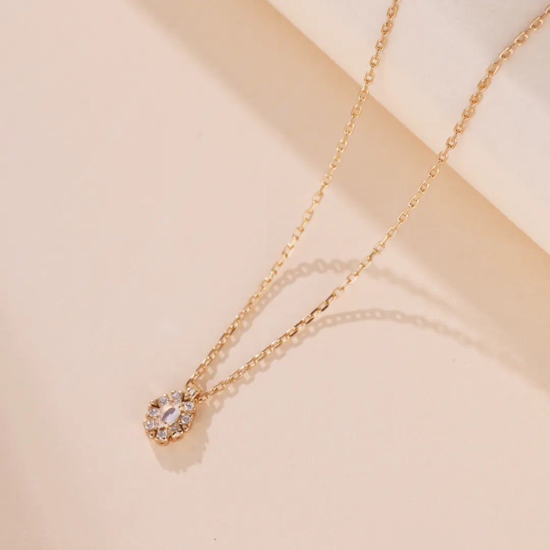 Collier Opale "Pureté Céleste" Argent Doré Or