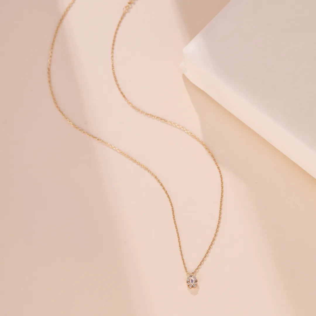 Collier Opale "Pureté Céleste" Argent Doré Or