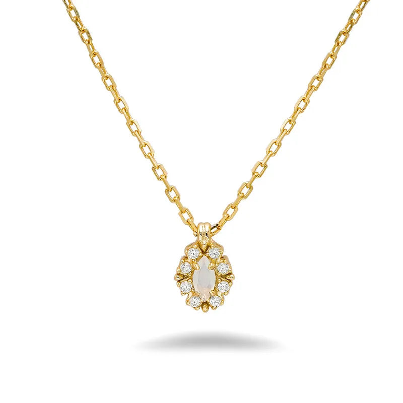 Collier Opale "Pureté Céleste" Argent Doré Or