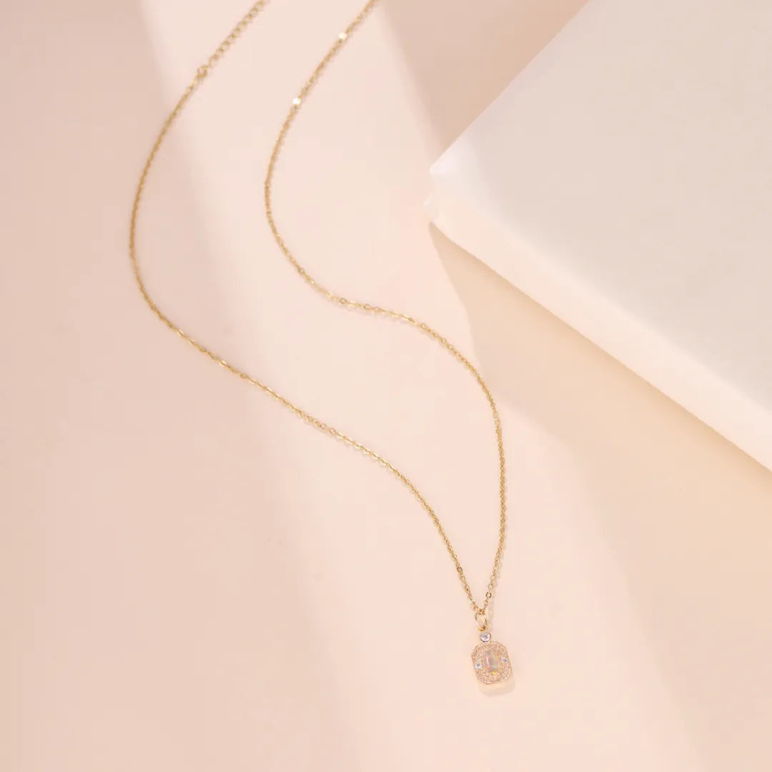 Collar Ópalo "Espigas de Esperanza" Plata Dorada Oro