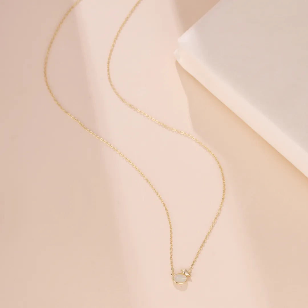 Collar Ópalo "Reflejos Místicos" Plata Dorada Oro