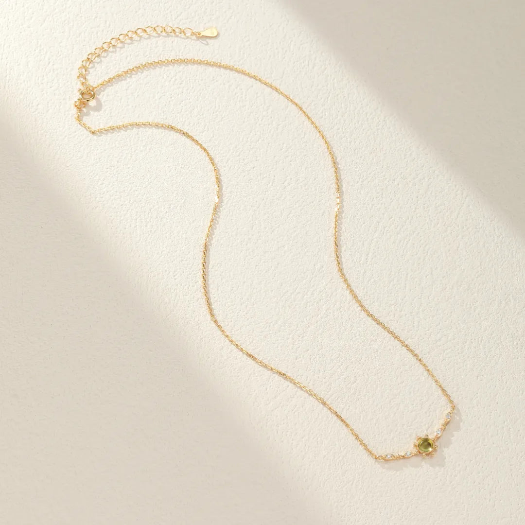 Collier Péridot "Force Lumineuse" Argent Doré Or