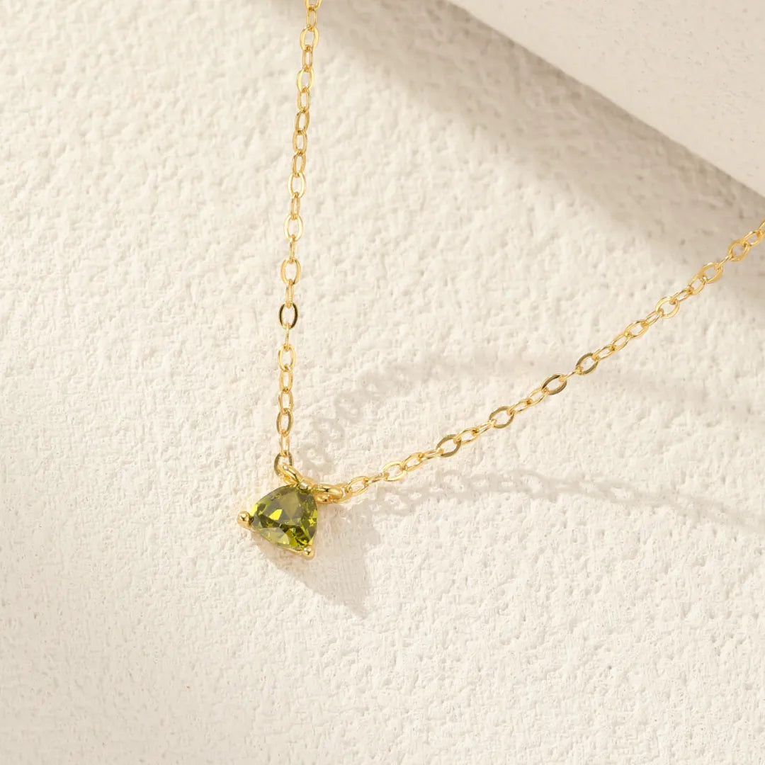 Collier Péridot "Rayon Vert" Argent Doré Or