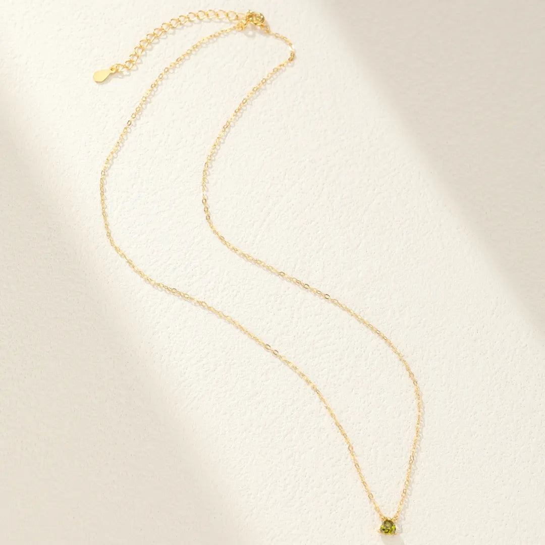 Collier Péridot "Rayon Vert" Argent Doré Or