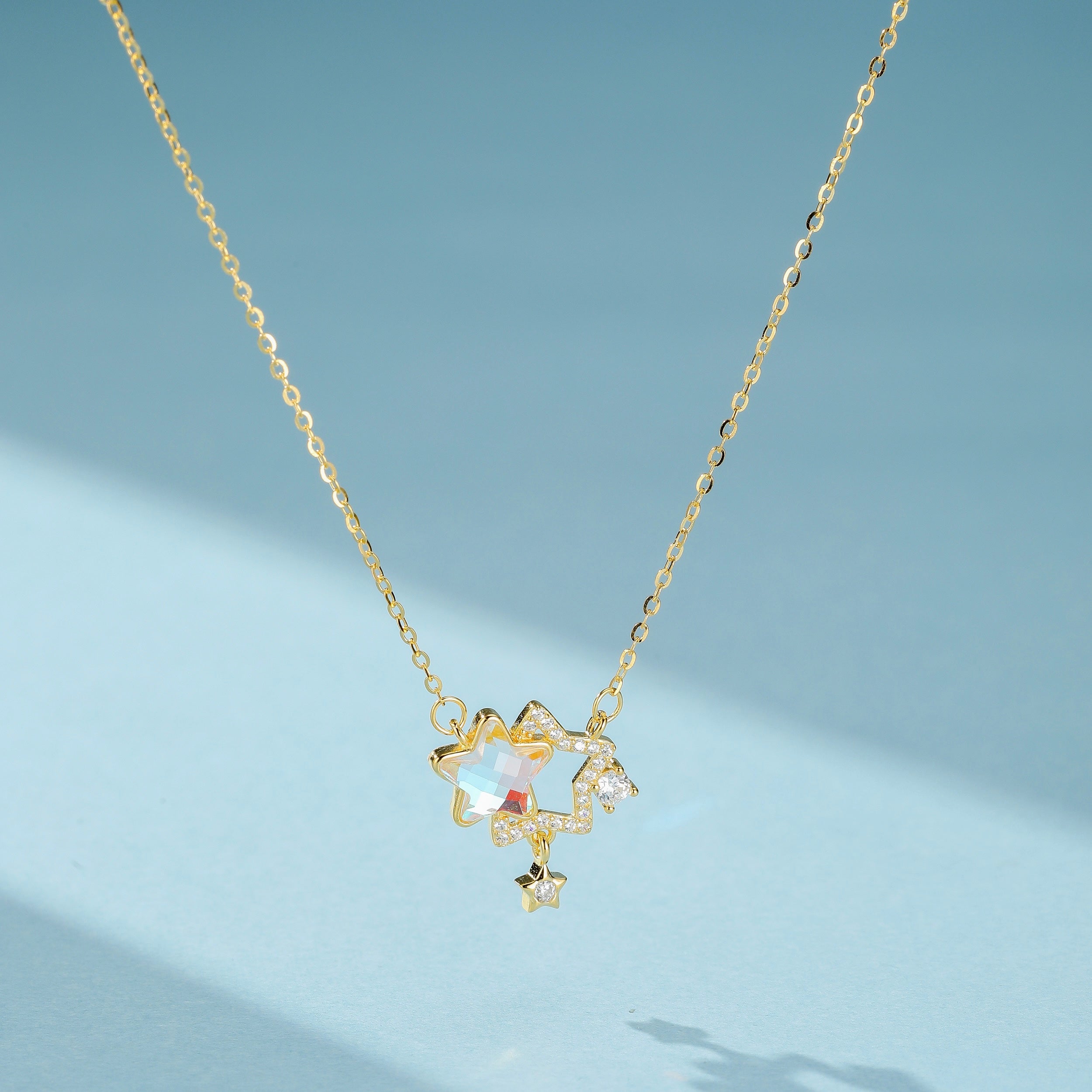 Halskette Mondstein "Sternen Traum" Silber