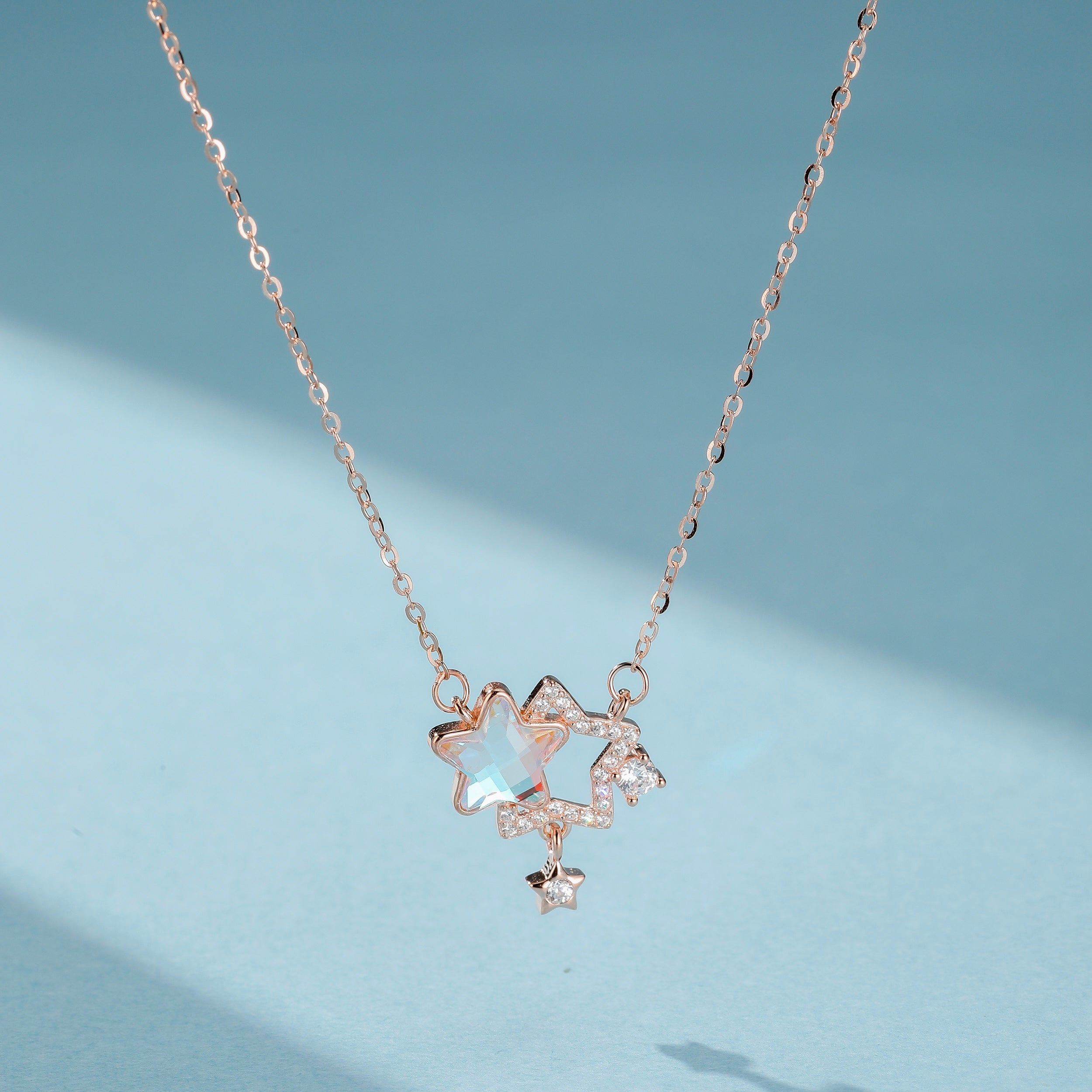 Halskette Mondstein "Sternen Traum" Silber