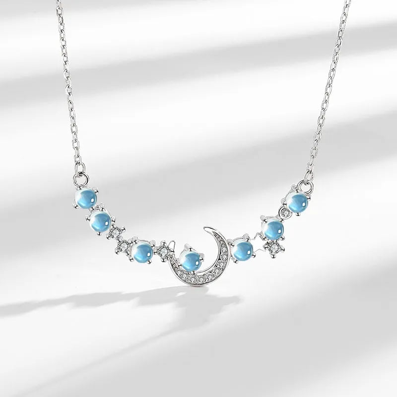 Moonstone Necklace "Nocturnal Journey" Silver