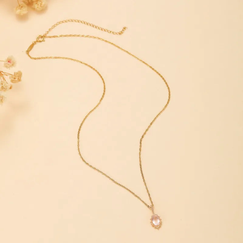 Collier Quartz Rose "Éclat Rosé" Argent Doré Or