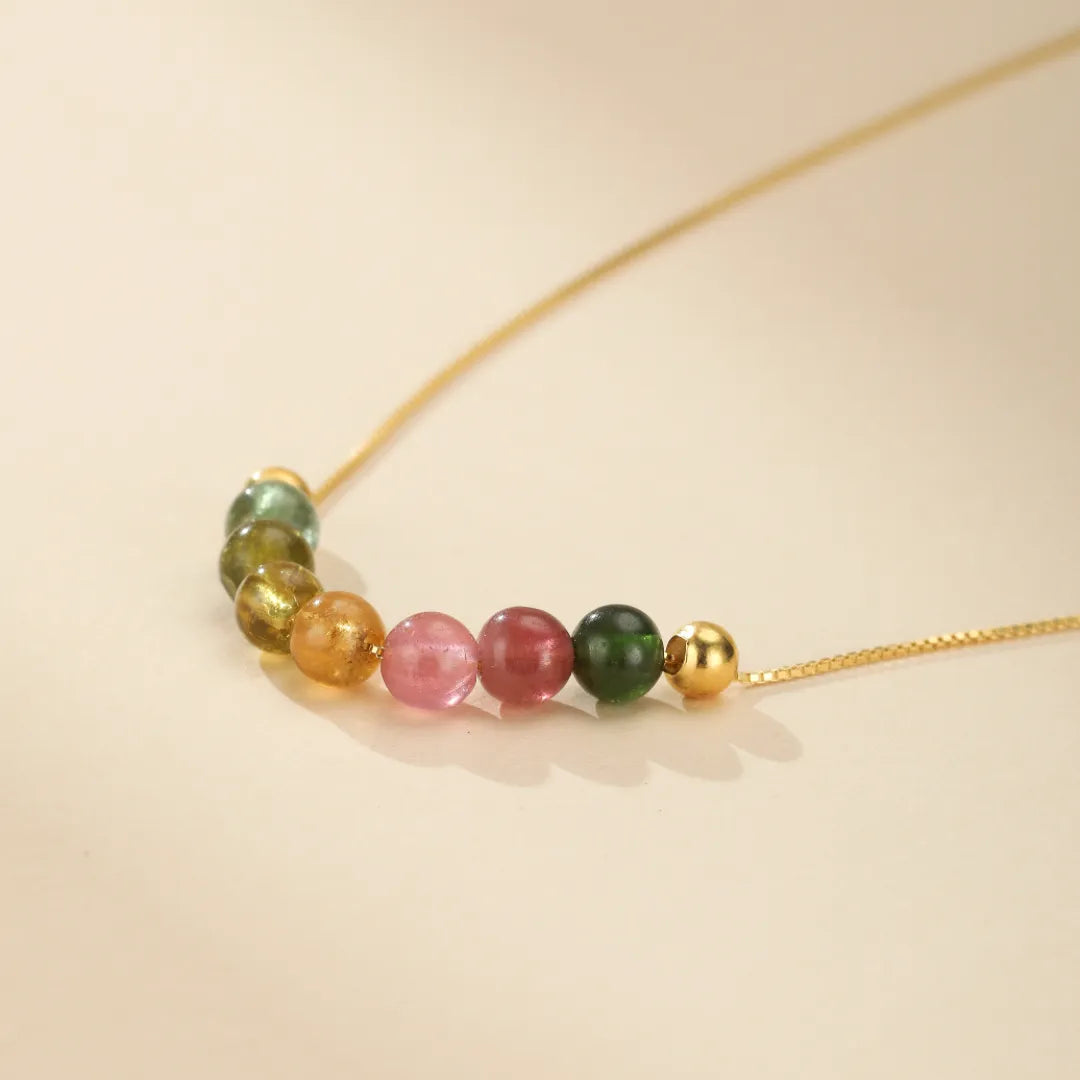 Collier Tourmaline "Arc de Sérénité" Argent Doré Or