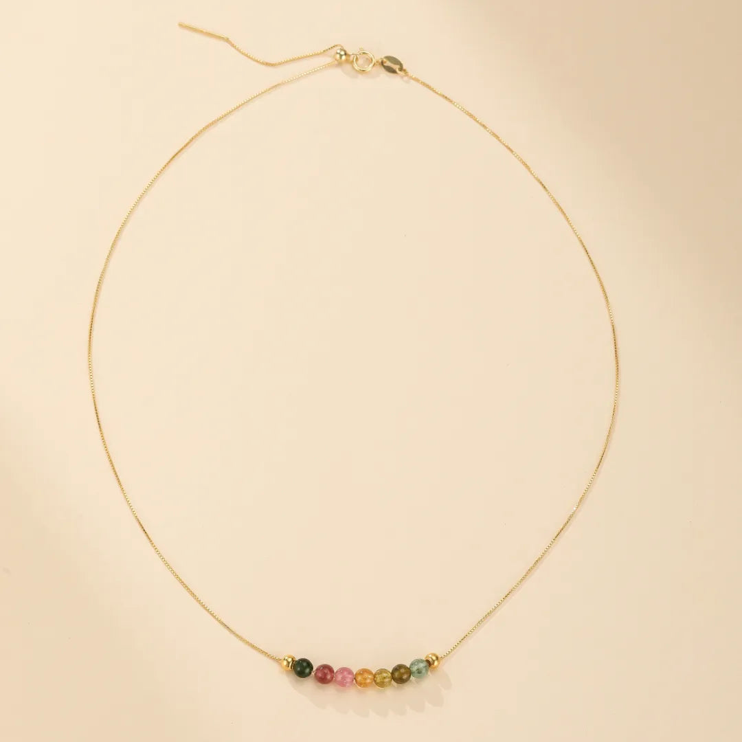 Collier Tourmaline "Arc de Sérénité" Argent Doré Or