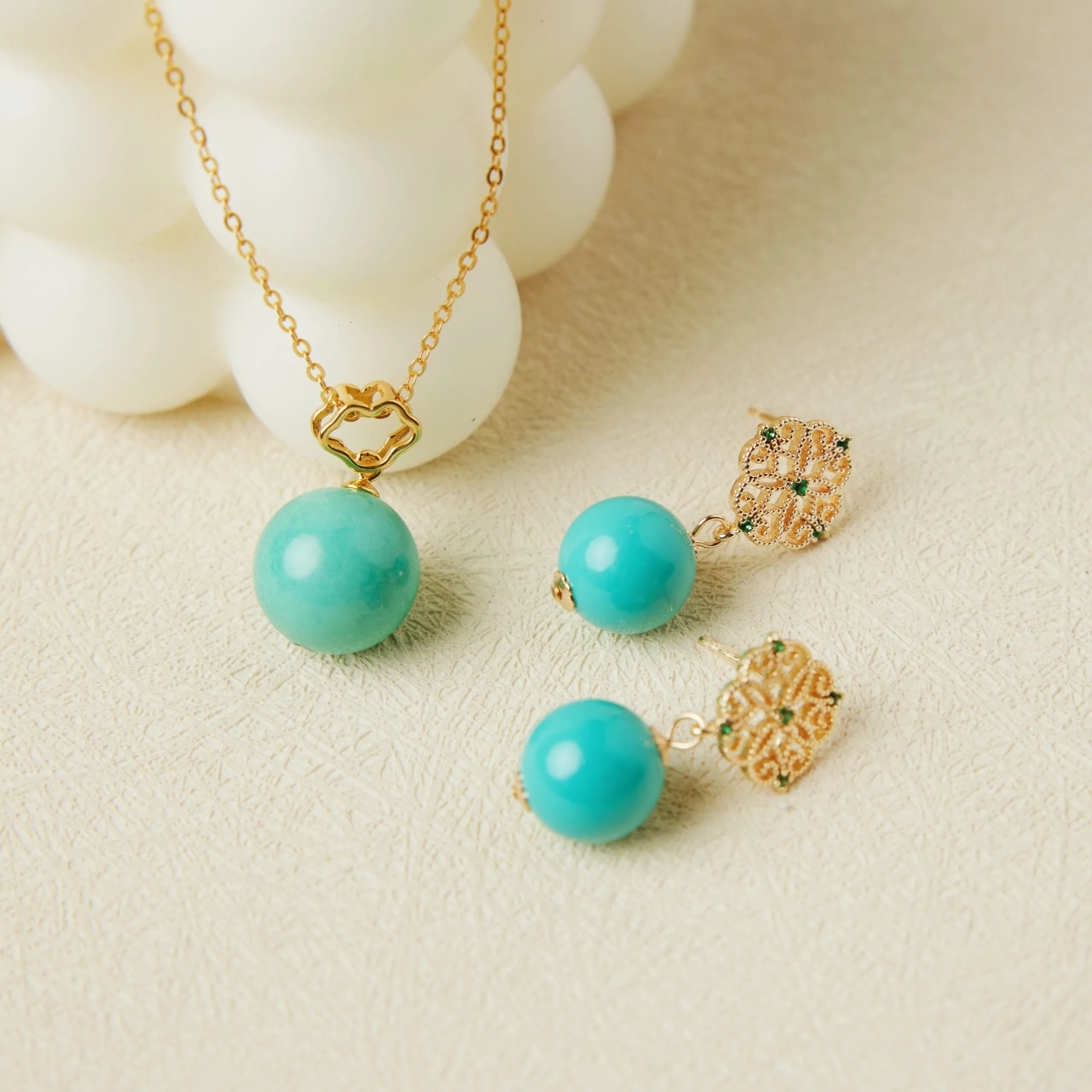 Collier Turquoise "Lune Royale" Argent Doré Or